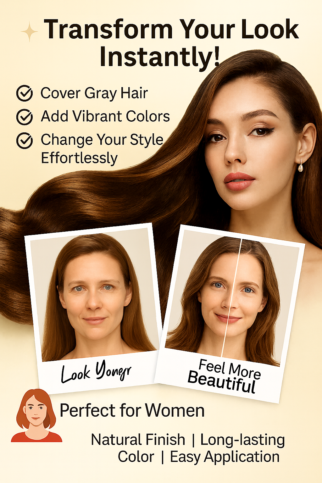 💥 BUY 1 GET 3 FREE- Long Lasting Natural Hair Dye Shampoo